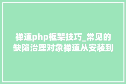 禅道php框架技巧_常见的缺陷治理对象禅道从安装到运用手把手教会你