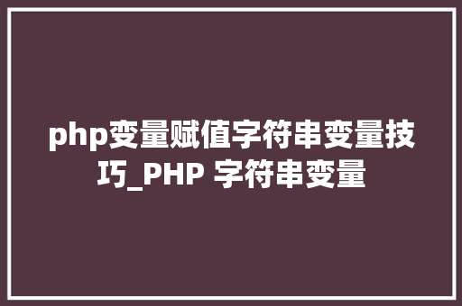 php变量赋值字符串变量技巧_PHP 字符串变量
