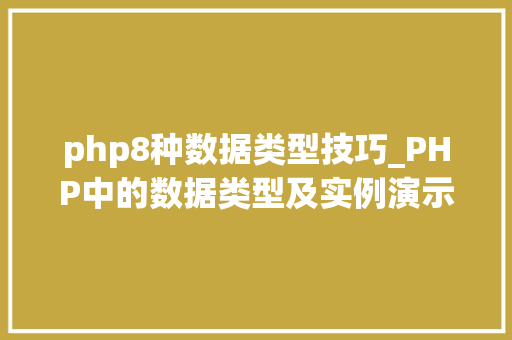 php8种数据类型技巧_PHP中的数据类型及实例演示