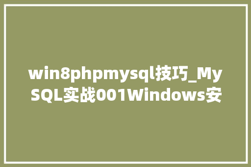 win8phpmysql技巧_MySQL实战001Windows安装设备MySQL80图解及问题解决