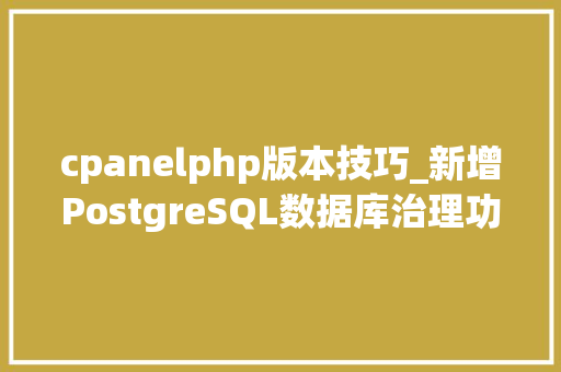 cpanelphp版本技巧_新增PostgreSQL数据库治理功能1Panel开源面板v193宣告