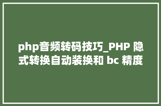 php音频转码技巧_PHP 隐式转换自动装换和 bc 精度函数