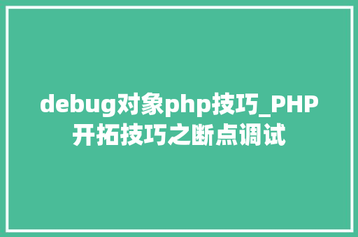 debug对象php技巧_PHP开拓技巧之断点调试