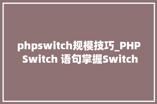 phpswitch规模技巧_PHP Switch 语句掌握Switch语句轻松控制轨范的分支流程
