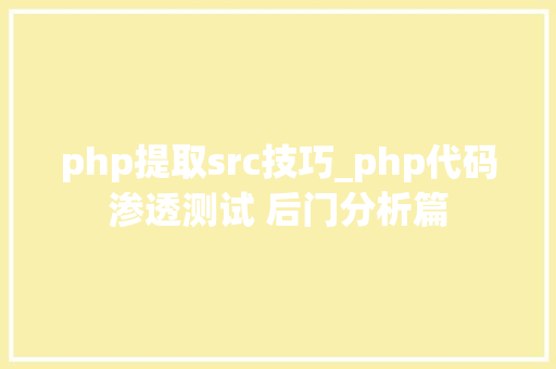 php提取src技巧_php代码渗透测试 后门分析篇