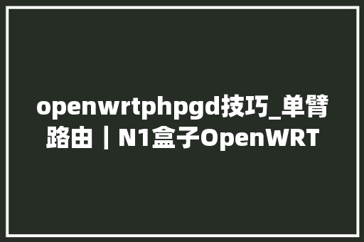 openwrtphpgd技巧_单臂路由｜N1盒子OpenWRT单线多拨实现网速叠加K2P AP