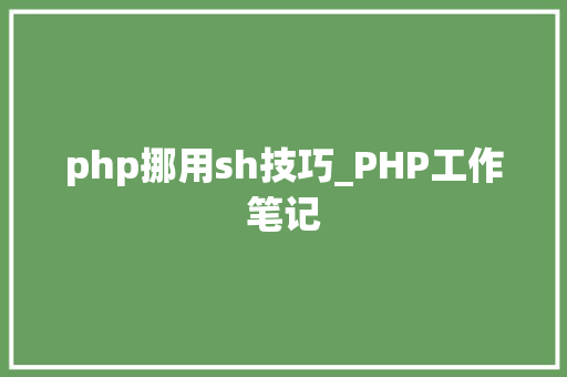php挪用sh技巧_PHP工作笔记