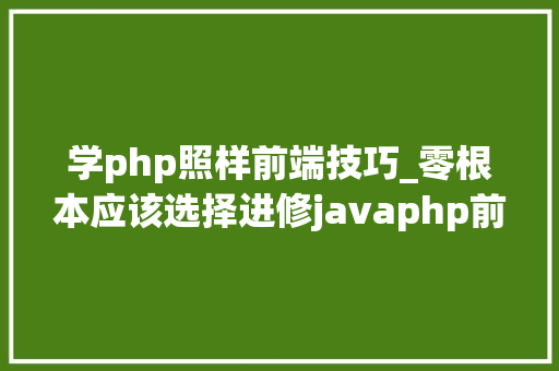学php照样前端技巧_零根本应该选择进修javaphp前端照样python