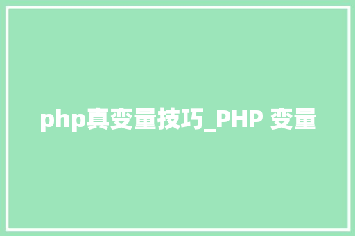 php真变量技巧_PHP 变量