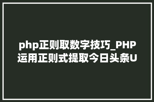 php正则取数字技巧_PHP运用正则式提取今日头条URL内的数字