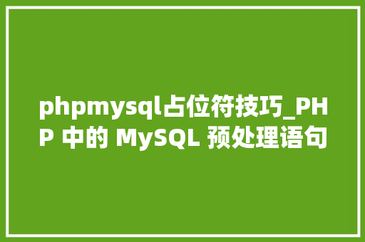 phpmysql占位符技巧_PHP 中的 MySQL 预处理语句
