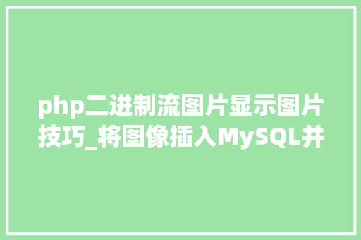 php二进制流图片显示图片技巧_将图像插入MySQL并运用PHP检索图像