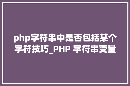 php字符串中是否包括某个字符技巧_PHP 字符串变量
