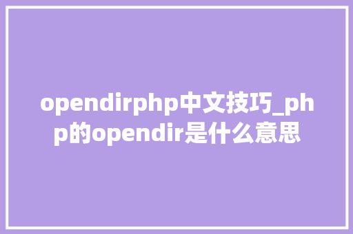 opendirphp中文技巧_php的opendir是什么意思