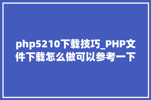 php5210下载技巧_PHP文件下载怎么做可以参考一下它