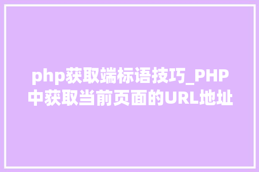 php获取端标语技巧_PHP中获取当前页面的URL地址的方法