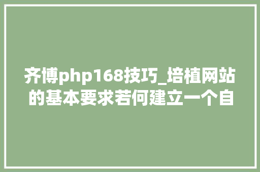 齐博php168技巧_培植网站的基本要求若何建立一个自己的网站