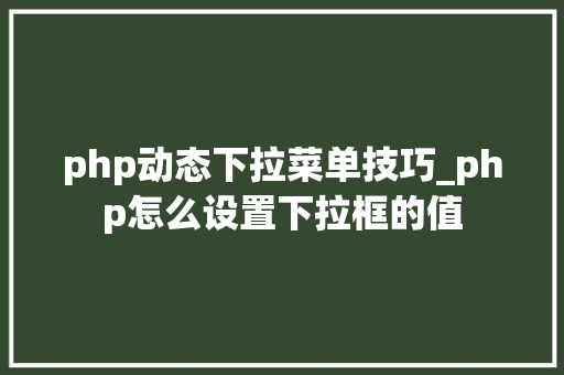 php动态下拉菜单技巧_php怎么设置下拉框的值