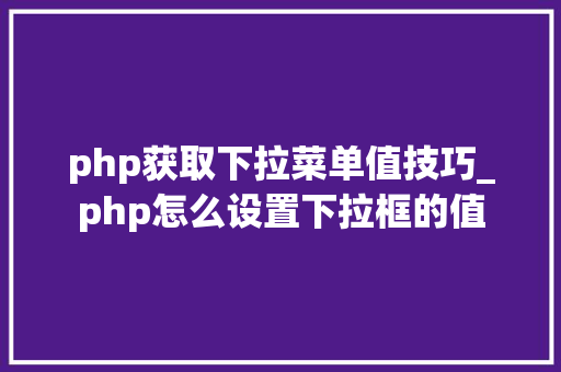 php获取下拉菜单值技巧_php怎么设置下拉框的值