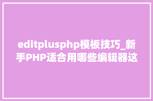 editplusphp模板技巧_新手PHP适合用哪些编辑器这7个编辑器很适合新手PHP轨范员