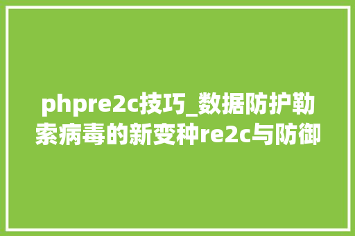 phpre2c技巧_数据防护勒索病毒的新变种re2c与防御新策略