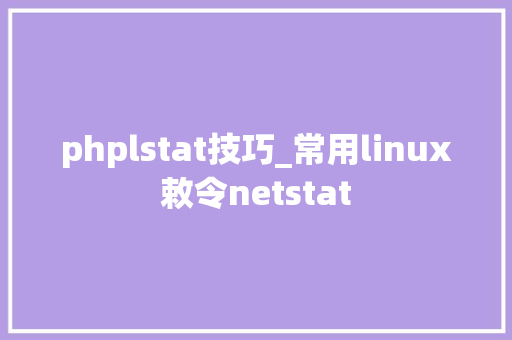 phplstat技巧_常用linux敕令netstat