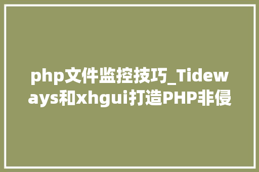 php文件监控技巧_Tideways和xhgui打造PHP非侵入式监控平台