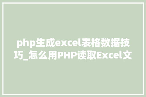 php生成excel表格数据技巧_怎么用PHP读取Excel文件信息及内容图文教程