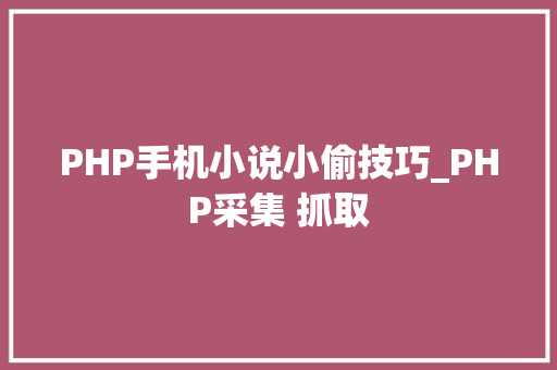 PHP手机小说小偷技巧_PHP采集 抓取