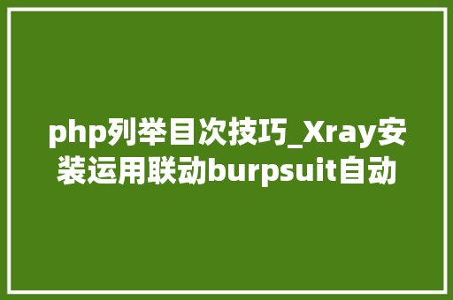 php列举目次技巧_Xray安装运用联动burpsuit自动挖洞