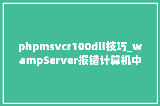 phpmsvcr100dll技巧_wampServer报错计算机中损失MSVCR100dll的解决方法