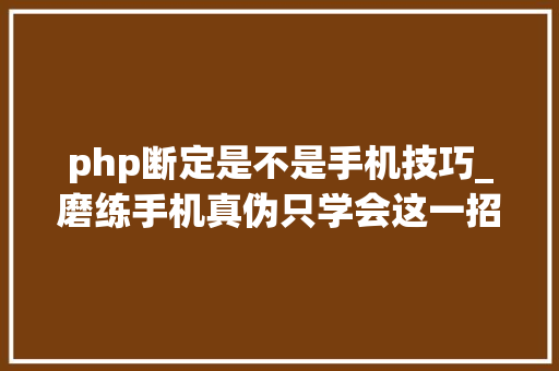 php断定是不是手机技巧_磨练手机真伪只学会这一招就够了