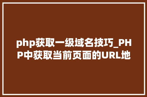 php获取一级域名技巧_PHP中获取当前页面的URL地址的方法