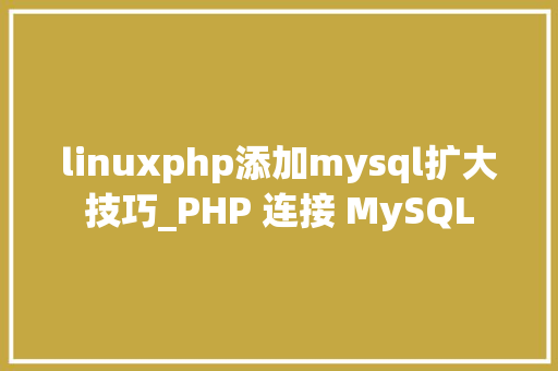 linuxphp添加mysql扩大技巧_PHP 连接 MySQL