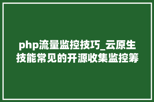 php流量监控技巧_云原生技能常见的开源收集监控筹划