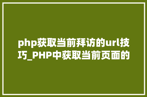 php获取当前拜访的url技巧_PHP中获取当前页面的URL地址的方法