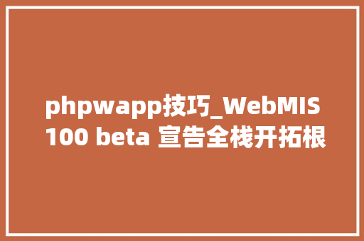 phpwapp技巧_WebMIS 100 beta 宣告全栈开拓根本框架