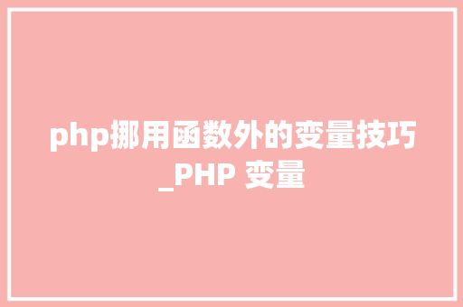 php挪用函数外的变量技巧_PHP 变量