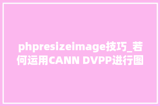 phpresizeimage技巧_若何运用CANN DVPP进行图片的等比例缩放