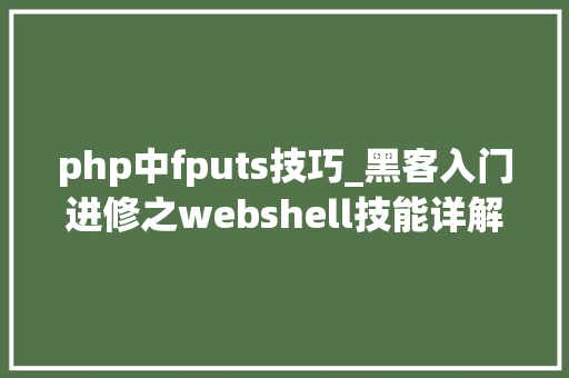 php中fputs技巧_黑客入门进修之webshell技能详解