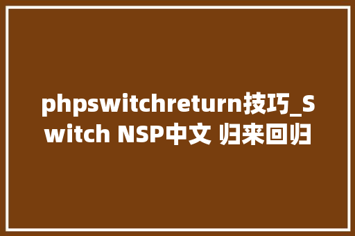 phpswitchreturn技巧_Switch NSP中文 归来回归Return 19G