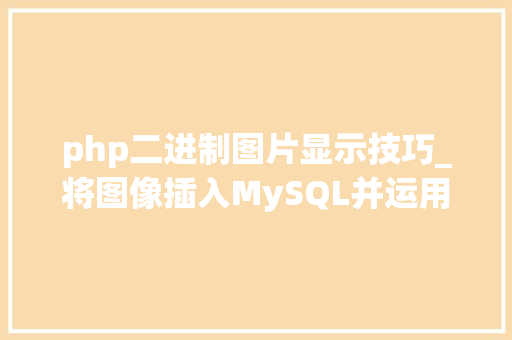 php二进制图片显示技巧_将图像插入MySQL并运用PHP检索图像
