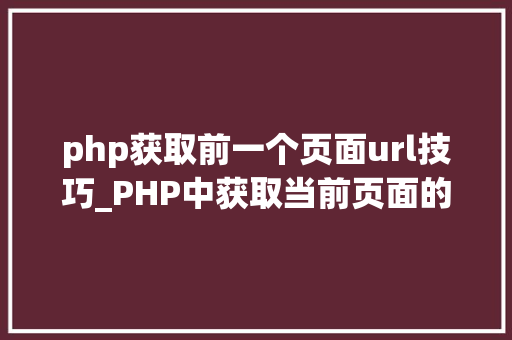 php获取前一个页面url技巧_PHP中获取当前页面的URL地址的方法