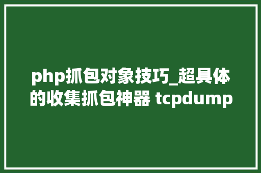 php抓包对象技巧_超具体的收集抓包神器 tcpdump 运用指南