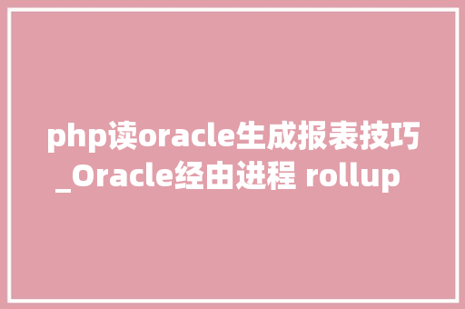 php读oracle生成报表技巧_Oracle经由进程 rollup 和 grouping 函数生成报表