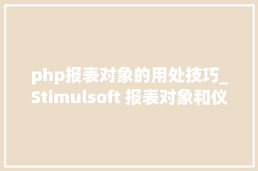 php报表对象的用处技巧_Stimulsoft 报表对象和仪表板产品功能大年夜比拼适合哪款一目了然