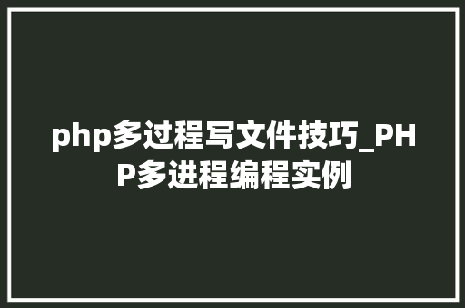 php多过程写文件技巧_PHP多进程编程实例