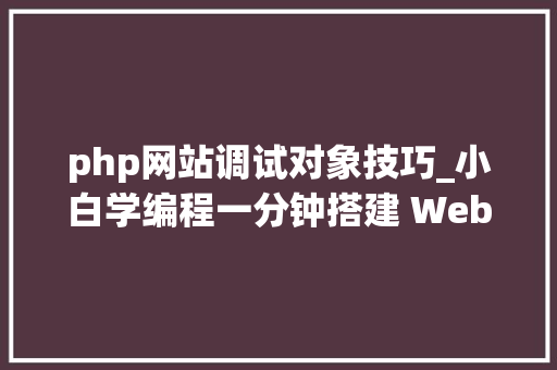 php网站调试对象技巧_小白学编程一分钟搭建 Web 版的 PHP 代码调试利器菜鸟必备
