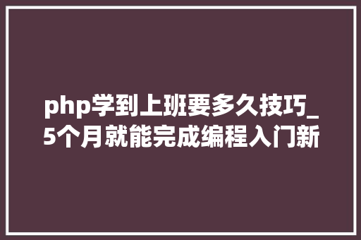 php学到上班要多久技巧_5个月就能完成编程入门新年了开拓一下自己的潜力吧
