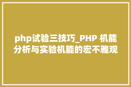 php试验三技巧_PHP 机能分析与实验机能的宏不雅观分析